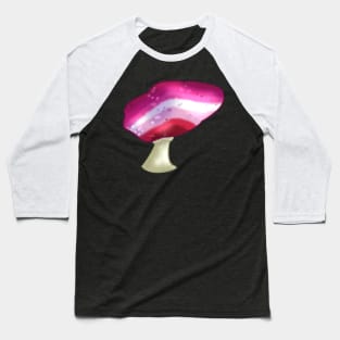 Lesbian LGBTQ Pride Flag Mushroom Baseball T-Shirt